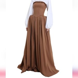 Medieval Dress Renaissance Costume Full Set with French Bum Roll